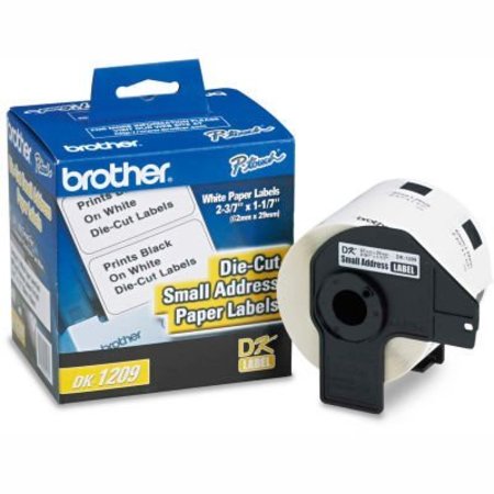 BROTHER Brother® Die-Cut Address Labels, 1.1" x 2.4", White, 800/Roll DK1209